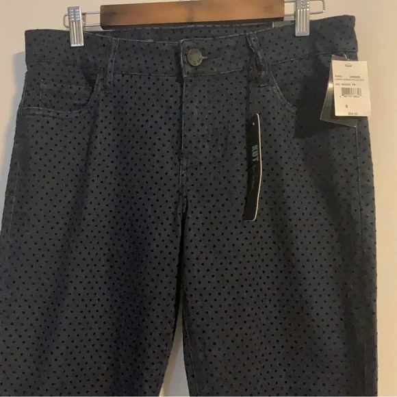 Kut from the Kloth Dianna Skinny Indigo Velvet Polka Dot Jeans Size 8; NWT’s. - Picture 7 of 16